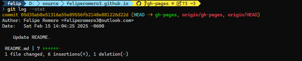 Git log output 4